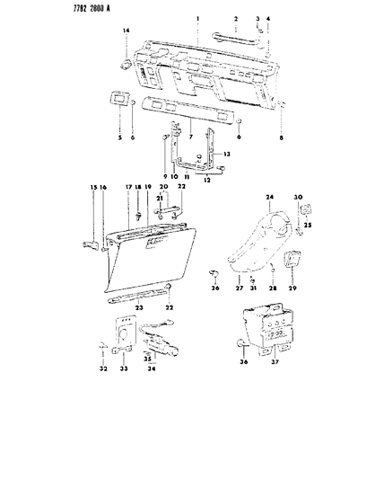 1987 Dodge Raider Screw-Audio Equip Diagram for MB326477