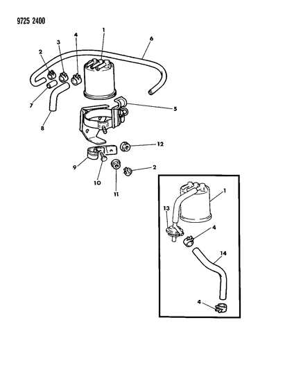 1989 Dodge Colt Vapor Canister Diagram