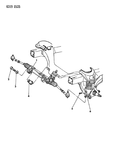 1987 Dodge Dakota Gear - Rack & Pinion Diagram