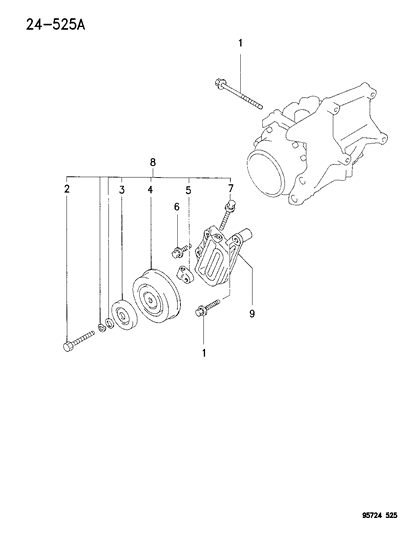 1996 Dodge Stealth Compressor & Mounting Diagram