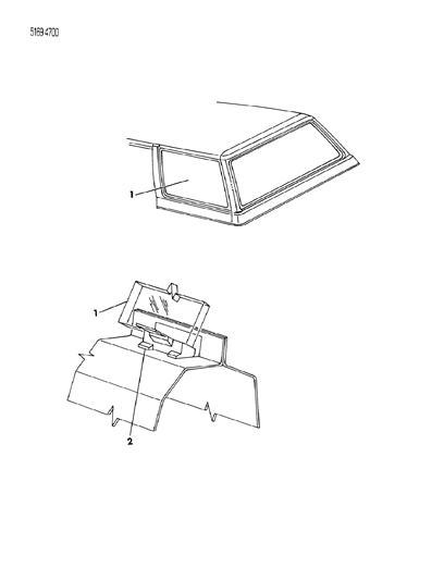 1985 Dodge Aries Glass - Quarter Window Diagram 1