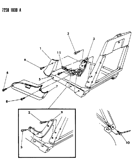 1987 Chrysler New Yorker Seat - Reclining Diagram