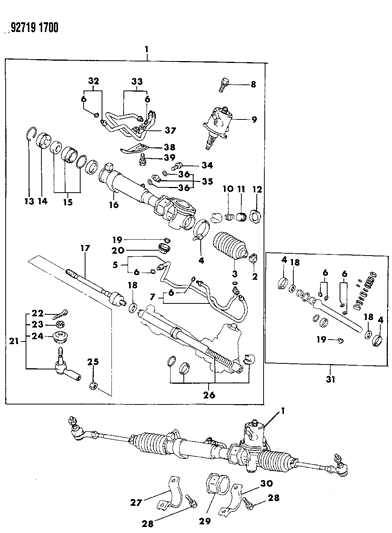 1994 Dodge Stealth Boot-Steering Gear Diagram for MB501711