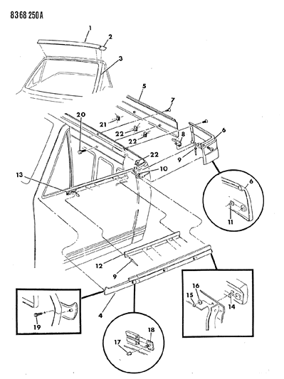 1989 Dodge Dakota Mouldings & Ornamentation - Exterior View Diagram 1