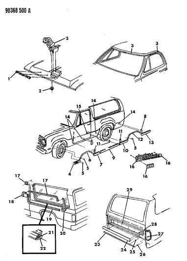 1990 Dodge D350 Mouldings & Ornamentation Diagram 2