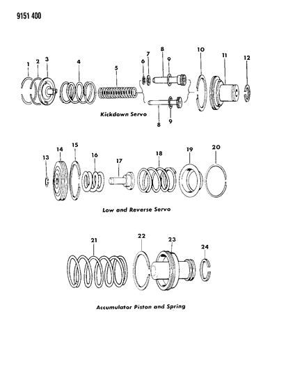 1989 Chrysler Fifth Avenue Servos - Accumulator Piston & Spring Diagram