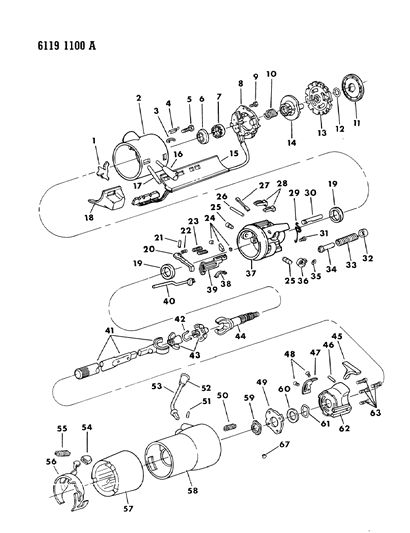 1986 Dodge Aries Column, Steering, Upper With Tilt Diagram