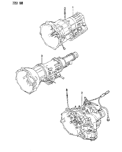 1988 Dodge Ram 50 Transmission & Transaxle Assemblies Diagram