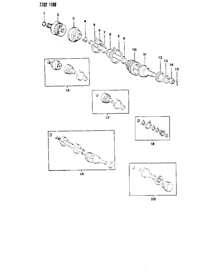 1987 Dodge Colt Axle, Front Diagram 1