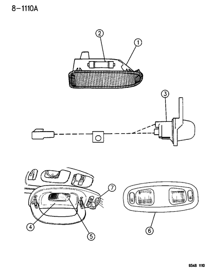 1996 Dodge Intrepid Lamps - Cargo-Dome-Courtesy Diagram