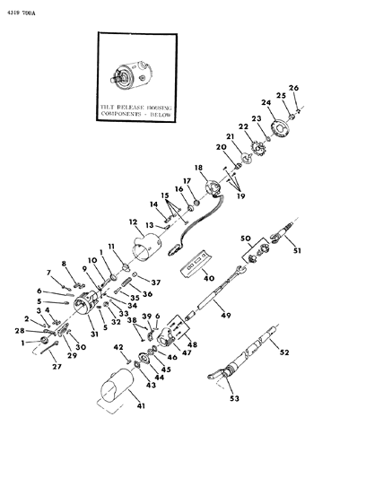 1984 Dodge Ram Van Column, Steering-Tilt (Release Housing) Diagram