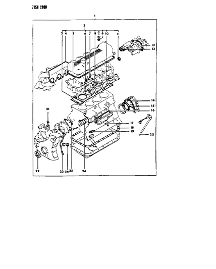 1987 Dodge Lancer Engine Gasket Sets Diagram