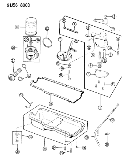 1993 Jeep Cherokee Gasket Pkg-Oil Pan Diagram for 4713224