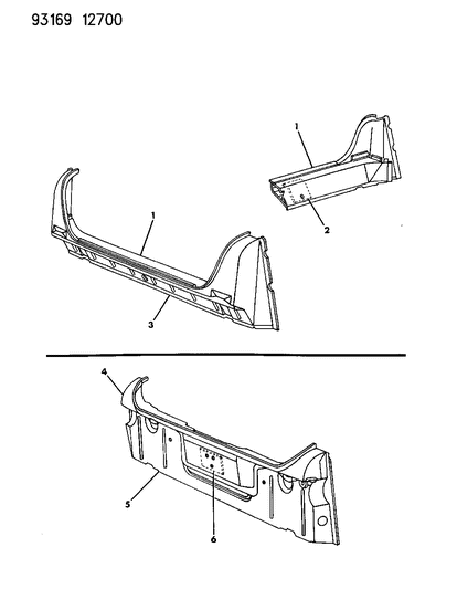 1993 Chrysler New Yorker Deck Opening Panel Diagram 1