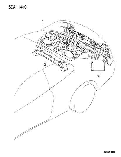1996 Dodge Avenger Panel Rear End Trim Diagram for MB959435