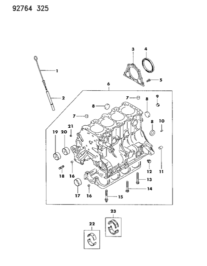 1993 Dodge Ram 50 Bolt-Main Bearing Cap Diagram for MD183236