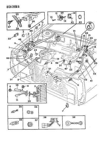 1988 Dodge Dynasty Hose HTR Core To Pump Diagram for 3849303