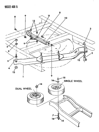 1990 Dodge D250 Tire Carrier Underslung Diagram