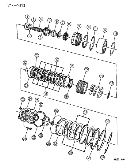 1996 Jeep Grand Cherokee Clutch , Overdrive With Gear Train Diagram 2