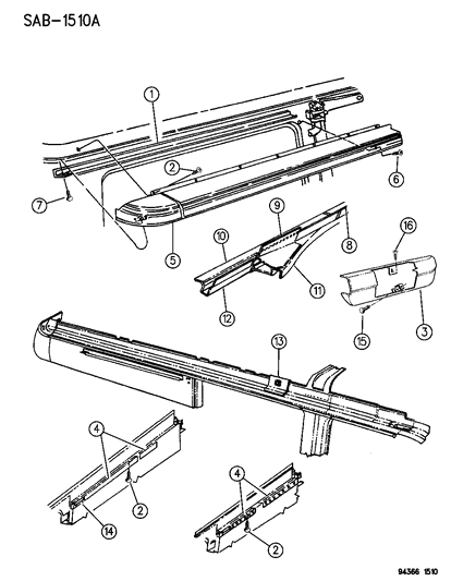 1996 Dodge Ram Van Track Sliding Door Diagram