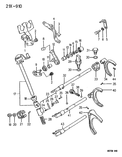 1995 Dodge Stealth Fork & Rail Diagram