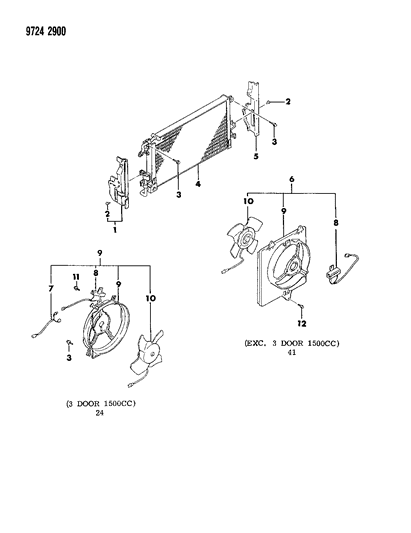 1989 Dodge Colt Condenser, Air Conditioner Diagram