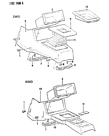 1987 Dodge Ram 50 Console Diagram