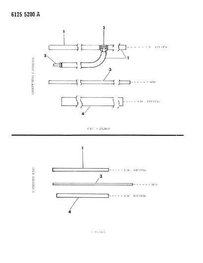 1986 Dodge 600 Vapor Canister Hose Harness - Vapor Diagram 1