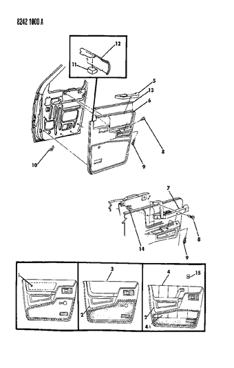 1988 Dodge Grand Caravan Panel - Door Trim Front Diagram