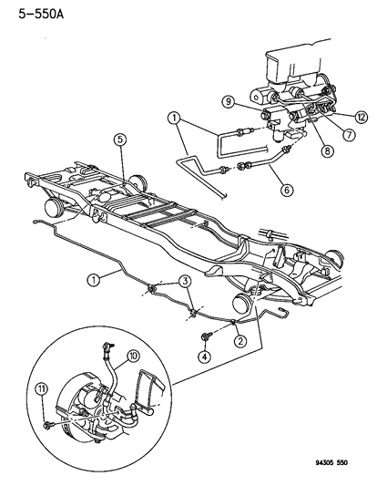 1996 Dodge Ram 3500 Lines & Hoses - Brake Diagram 1