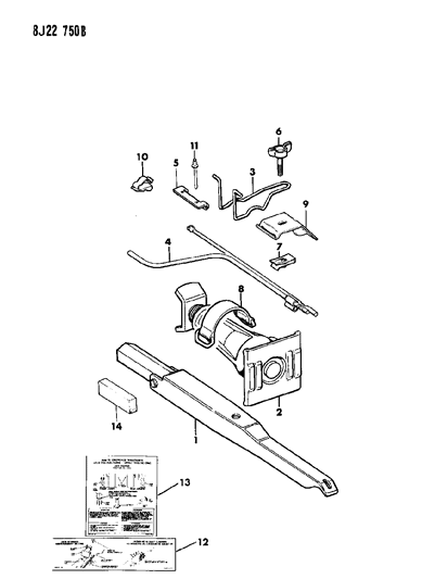 1987 Jeep Wagoneer Jack & Mounting Diagram