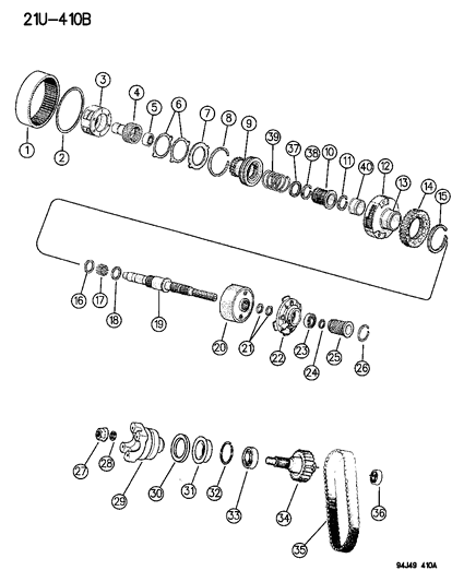 1996 Jeep Grand Cherokee Gear Differential Diagram for 4798133