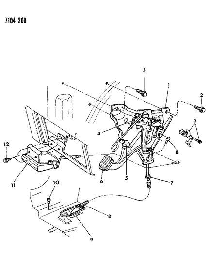 1987 Dodge Shadow Lever - Parking Brake Diagram