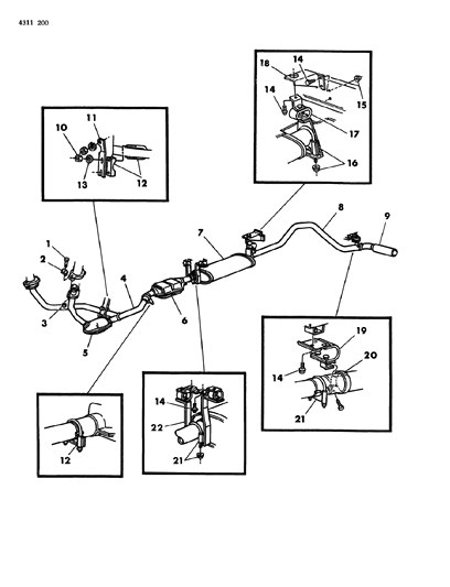 1984 Dodge Ram Van Exhaust System Diagram 2