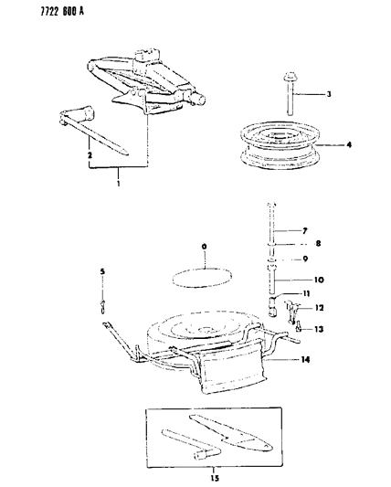 1988 Dodge Colt Spare Wheel & Stowage Diagram