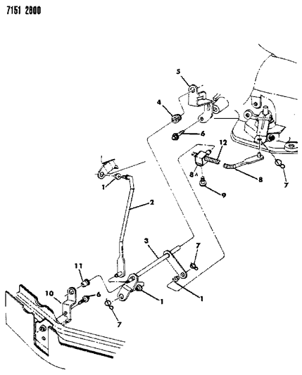 1987 Chrysler Fifth Avenue Controls, Gearshift, Lower With Column Shift Diagram