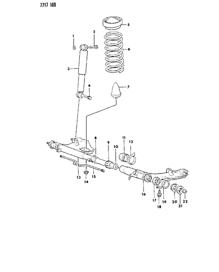 1988 Dodge Colt Suspension - Rear Diagram 1