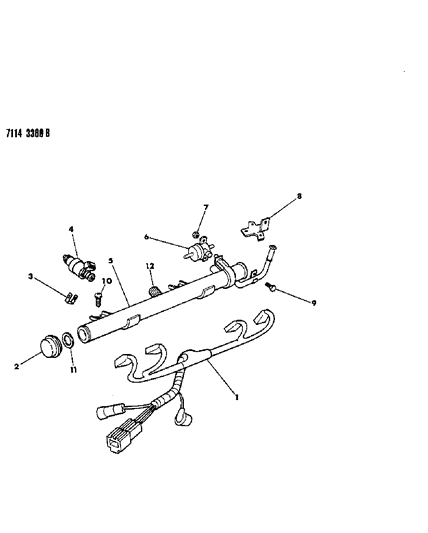 1987 Dodge 600 Fuel Rail & Related Parts Diagram 3