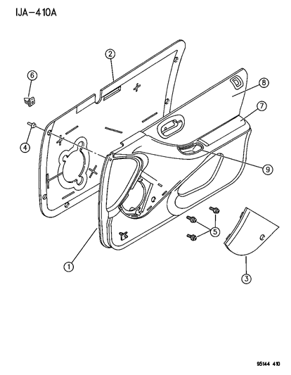 1995 Chrysler Cirrus Panel-Door Trim Diagram for GS46RJK