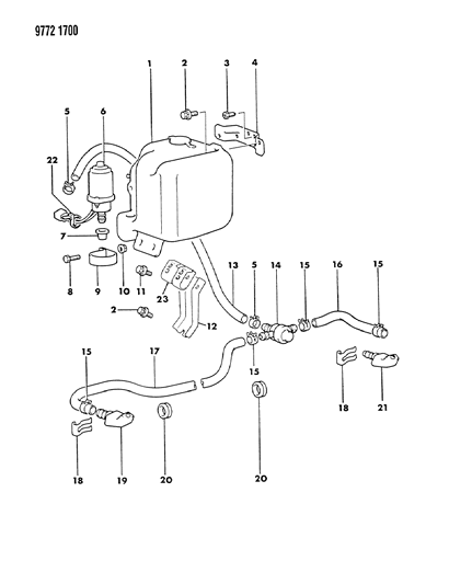 1989 Dodge Raider Packing Diagram for MB141876