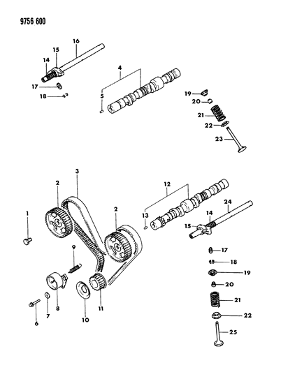 1989 Dodge Raider Camshaft & Valves Diagram 2