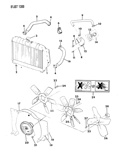 1986 Jeep J10 Radiator & Related Parts Diagram 2