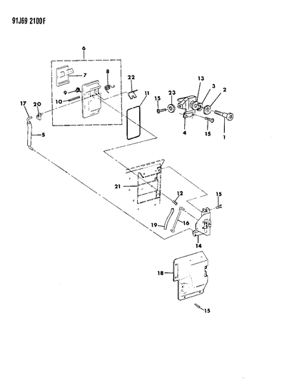 1992 Jeep Wrangler Latch & Striker Tailgate Diagram