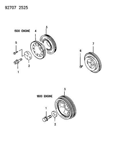 1994 Dodge Colt Drive Pulleys Diagram 2