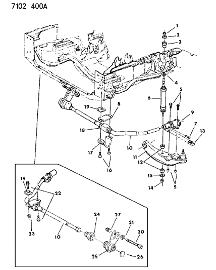 1987 Chrysler Fifth Avenue Suspension - Front Diagram 1