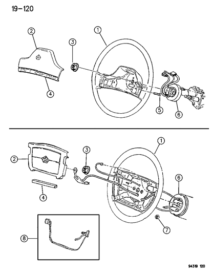 1994 Dodge Ram Van Wheel-Horn Diagram for EC13MD5