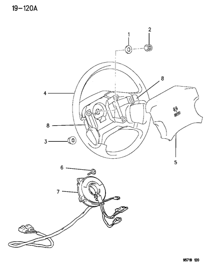 1995 Dodge Stealth Air Bag Module Diagram for MR710686