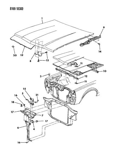 1988 Dodge Diplomat Hood Diagram