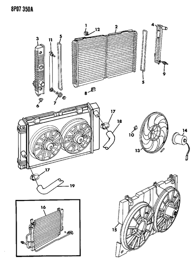 1992 Dodge Monaco Radiator & Related Parts Diagram 2