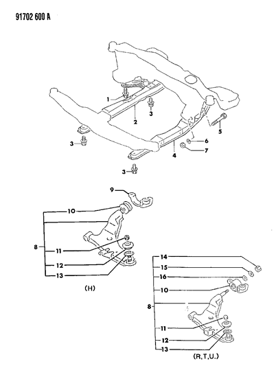 1991 Dodge Stealth Arm, Lower Front Suspension Diagram